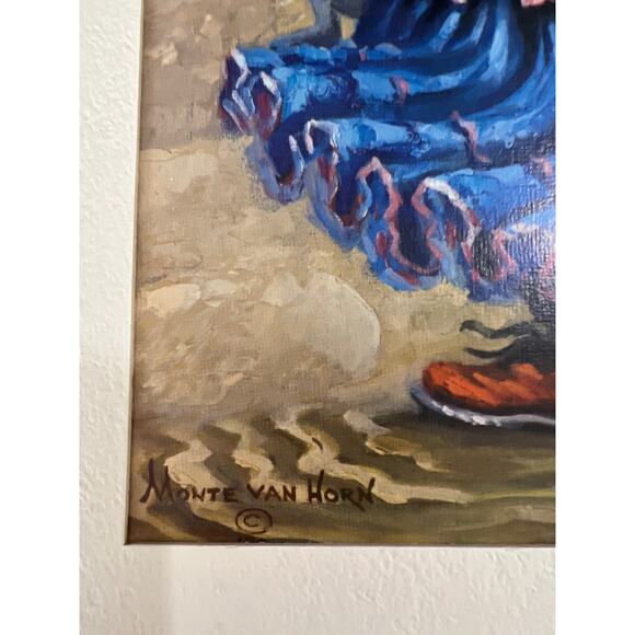 Vintage 70's Set 3 Indian Colored Lithographs Monte van Horn Monteague Flagg - Picture 5 of 7